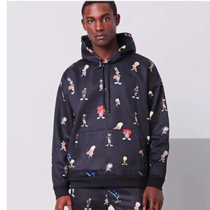 Forever 21 Space Jam A New Legacy Looney Tunes Print Hooded Mens Sweatshirt, S